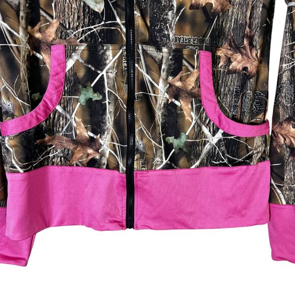 Prairie Buck Long Leaf Camo Jacket Size L Brown Pink Full Zip Hunting Cabincore - Picture 4 of 6